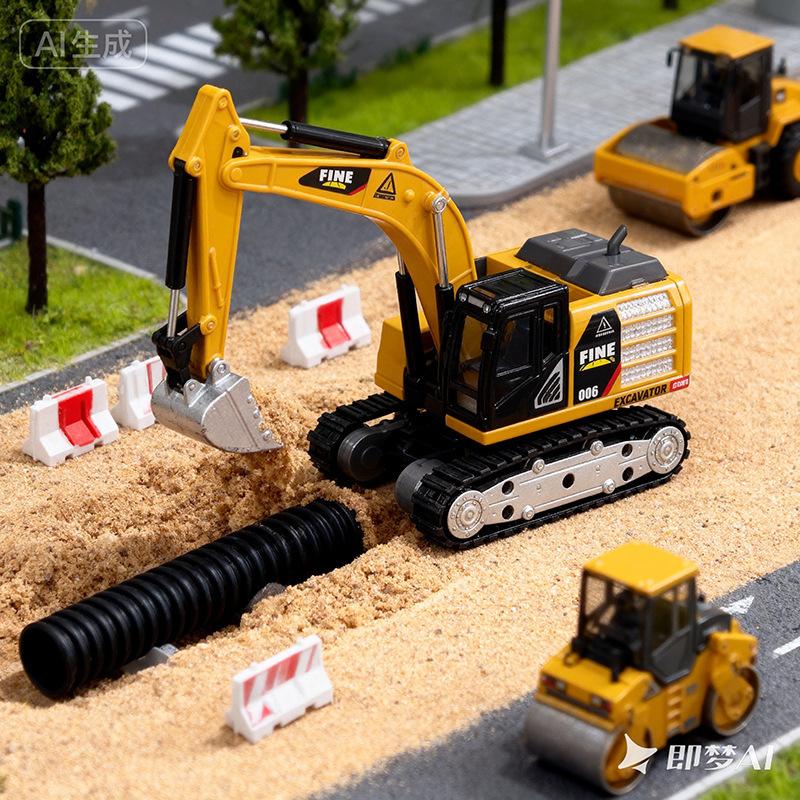 New Desktop Remote Control Engineering Car 1:64 Simulation Mini Excavator Alloy Semi-Scale Remote Control Car