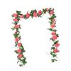 Artificial Rose Vine Flower Decoration 10 Head 7.21ft Artificial Flower Vine Hanging Plant for Wedding Home Garden