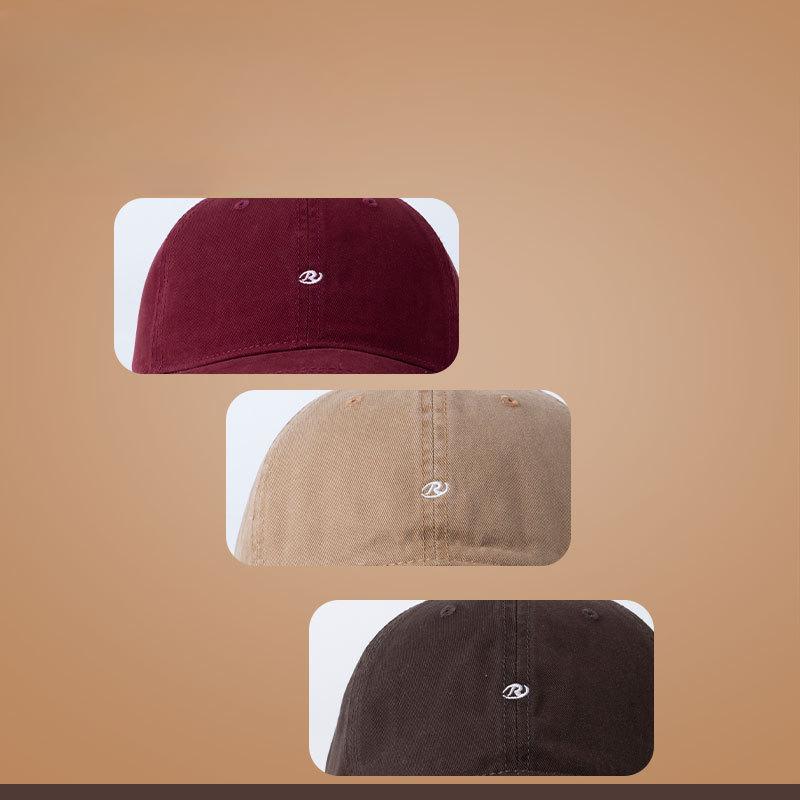 Spring Letters Baseball Cap Women's Wide Hat Korean Version Embroidered Soft Top Big Head Circumference Baseball Cap Men's Trendy Face Small Hat