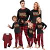 Ebeveynler ve Çocuklar için Uzun Kollu Bisiklet Yaka Üst ve Pantolonlu Aile Eşleşen Noel Baskılı Pijama Takımı