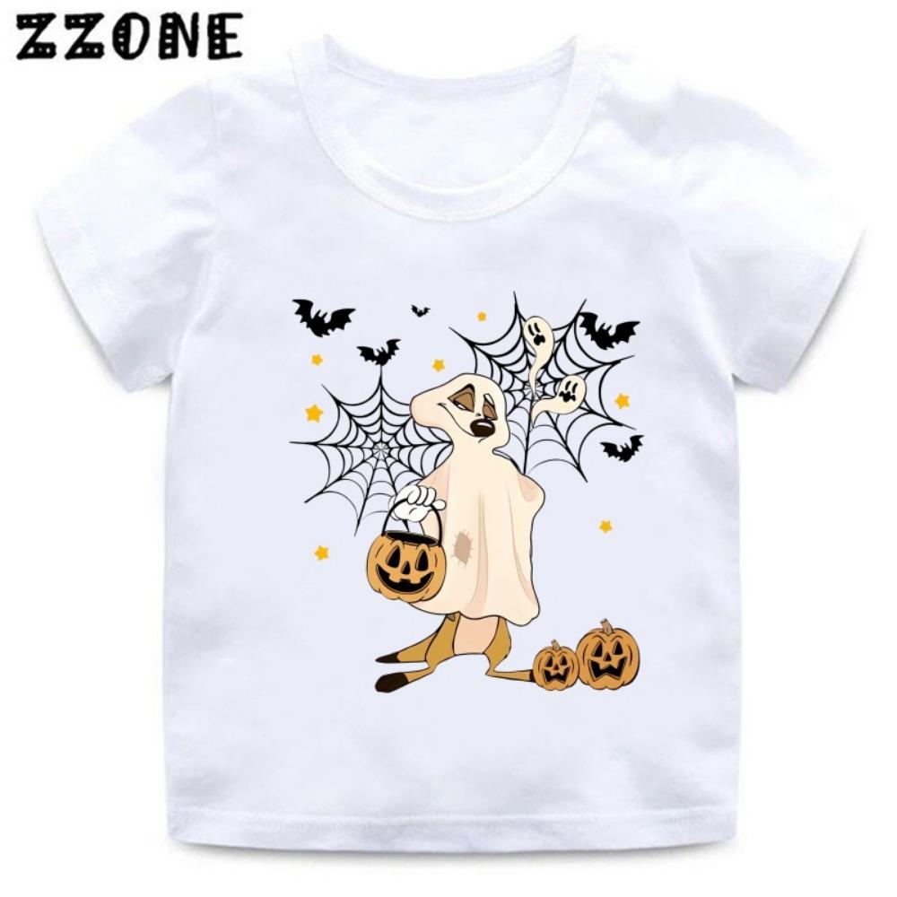The Lion King Simba Halloween Print Cartoon Kids T-Shirts Cute Girls Clothes Baby Boys Short Sleeve Summer Children Tops