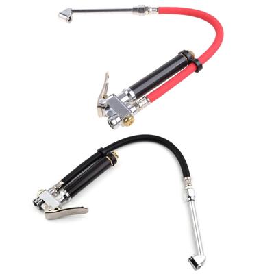 Heavy Duty 10-120 Style Inflator Gauge with Hose and 'Straight On' Chuck Wheel Tire Air Compressors