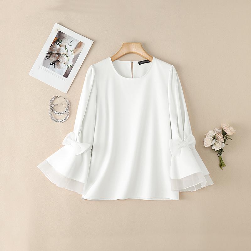 ZANZEA Dámská ležérní halenka s kulatým výstřihem a 3/4 rukávy