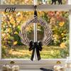 Scary Halloween Door Decor Skeleton Hand Wreath for Front Door, Gothic Spooky Hanging Garland Decoration with Black Bow And Skulls Wall Holiday Party