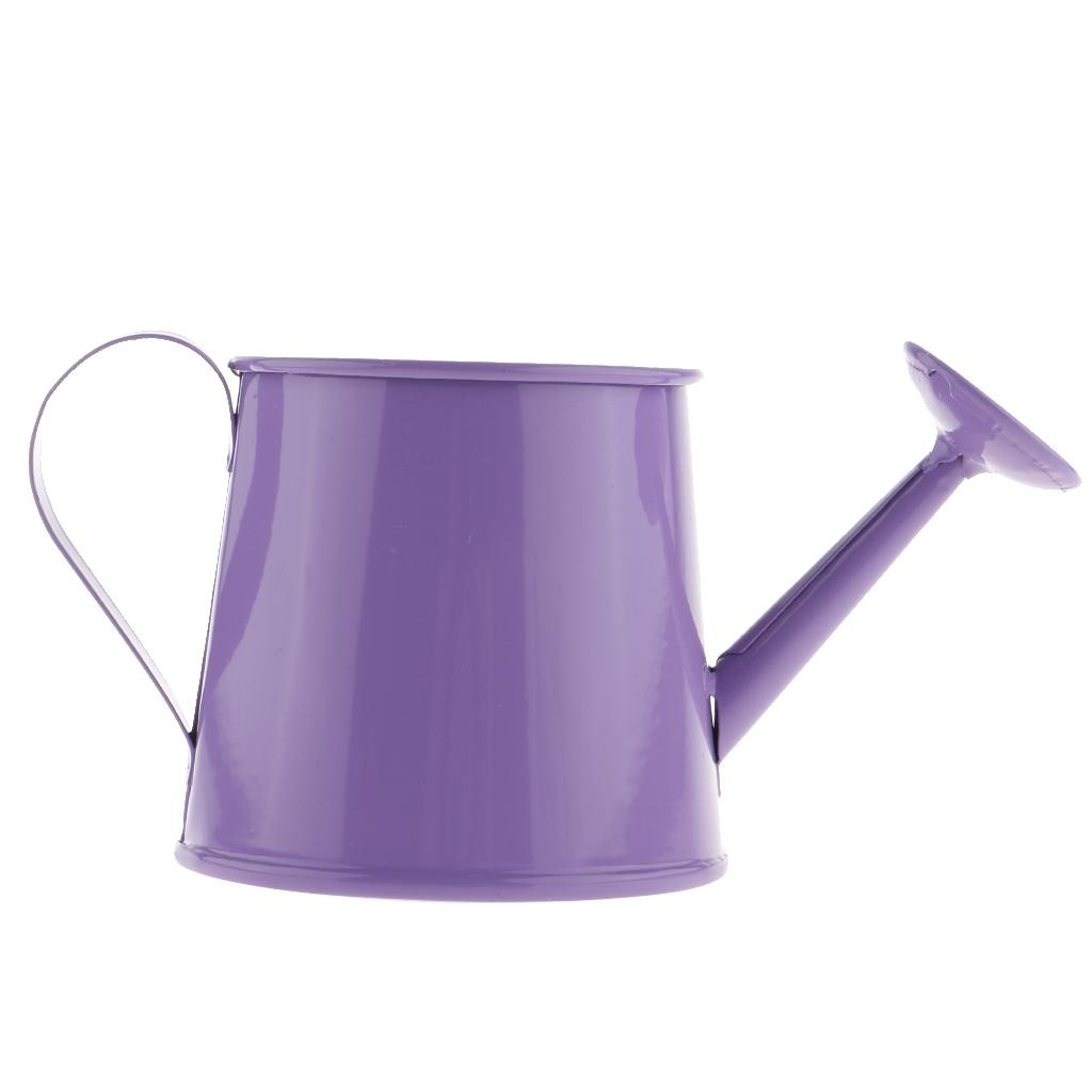 

Пасторальный металлический железный ретро-горшок для полива цветов, цветочные бочки, цветочные горшки для дома и сада, декор балкона фиолетовый