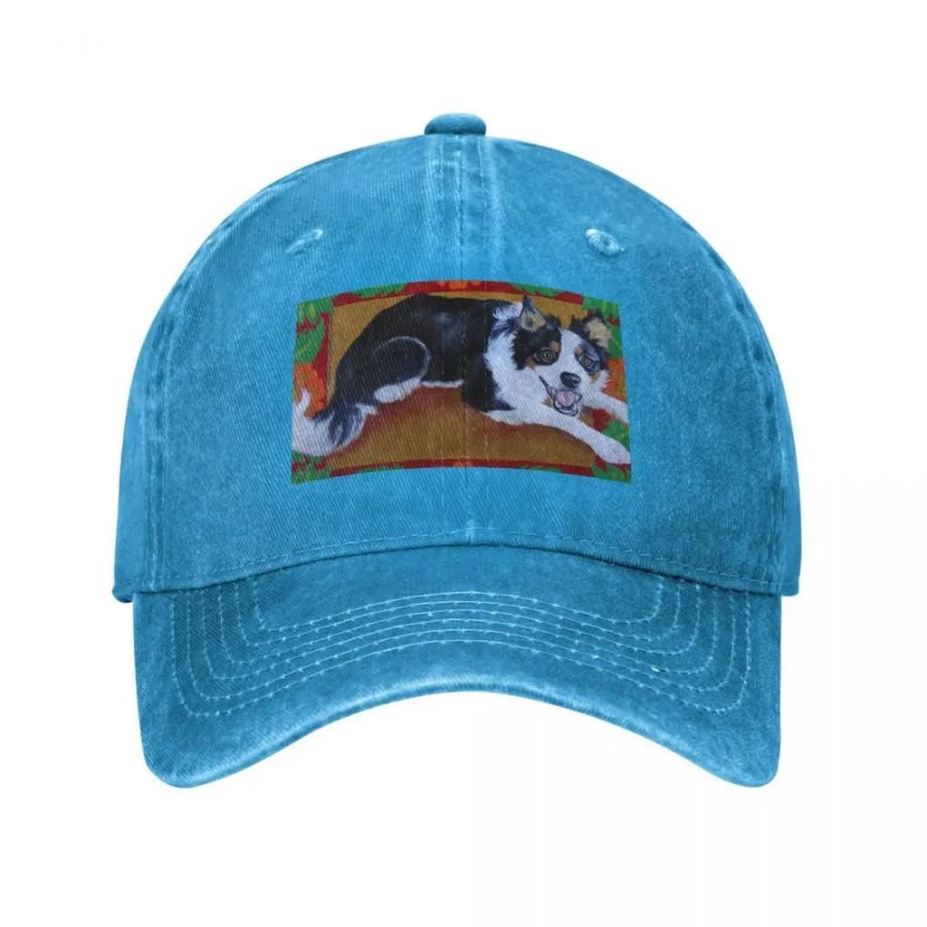 Border Collie Ready To Work Baseball Cap Dad Hat Luxury Unisex Cap Trucker Hat Vintage Womens Hats For The Sun Unisexs