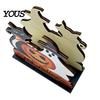 Solid Wood Paper Organizer Halloween Ghost/Cat Wooden Napkin Holder, Cute Towel Decorative Holiday Party Dining Accessories Stand, Freestanding Tissue