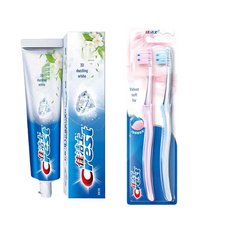 

Crest 3D White Jasmine Tea Toothpaste with Velvet Gum Care Toothbrush Twin Pack