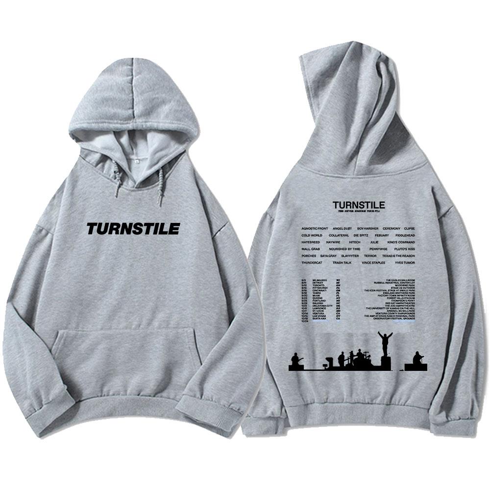 TURNSTILE NEVER ENOUGH Felpe Tour Stampa Band Rock Felpa Uomo Donna Manica Lunga Pullover Casual Streetwear Top