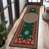 Cartoon Santa Claus Winter Christmas print Runner Rug,Hallway,Bedside,Terrace,Washable Runner Rug,Fun Christmas Decor Gift