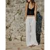 Spring New Lazy Wind Stretch Waist Wide Leg Pants Linen High Waist Wide Leg Pants 7818708