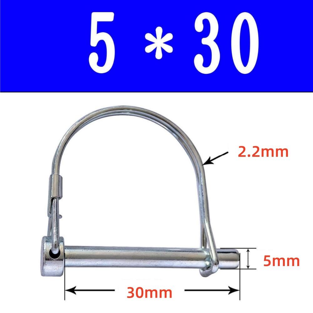 10Pcs Wire Lock Pin, Carbon Steel Shaft Locking Pin, Round Loop Wire Lock Pin For Track Farm Lawn(5 * 50)