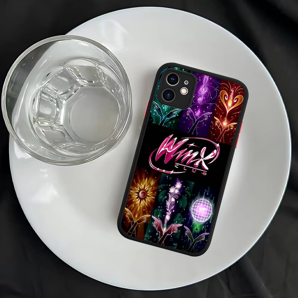 Girl Winx Clubs For iPhone 11 12 13 14 15 16 Pro Max Plus Matte Translucent Phone Cover