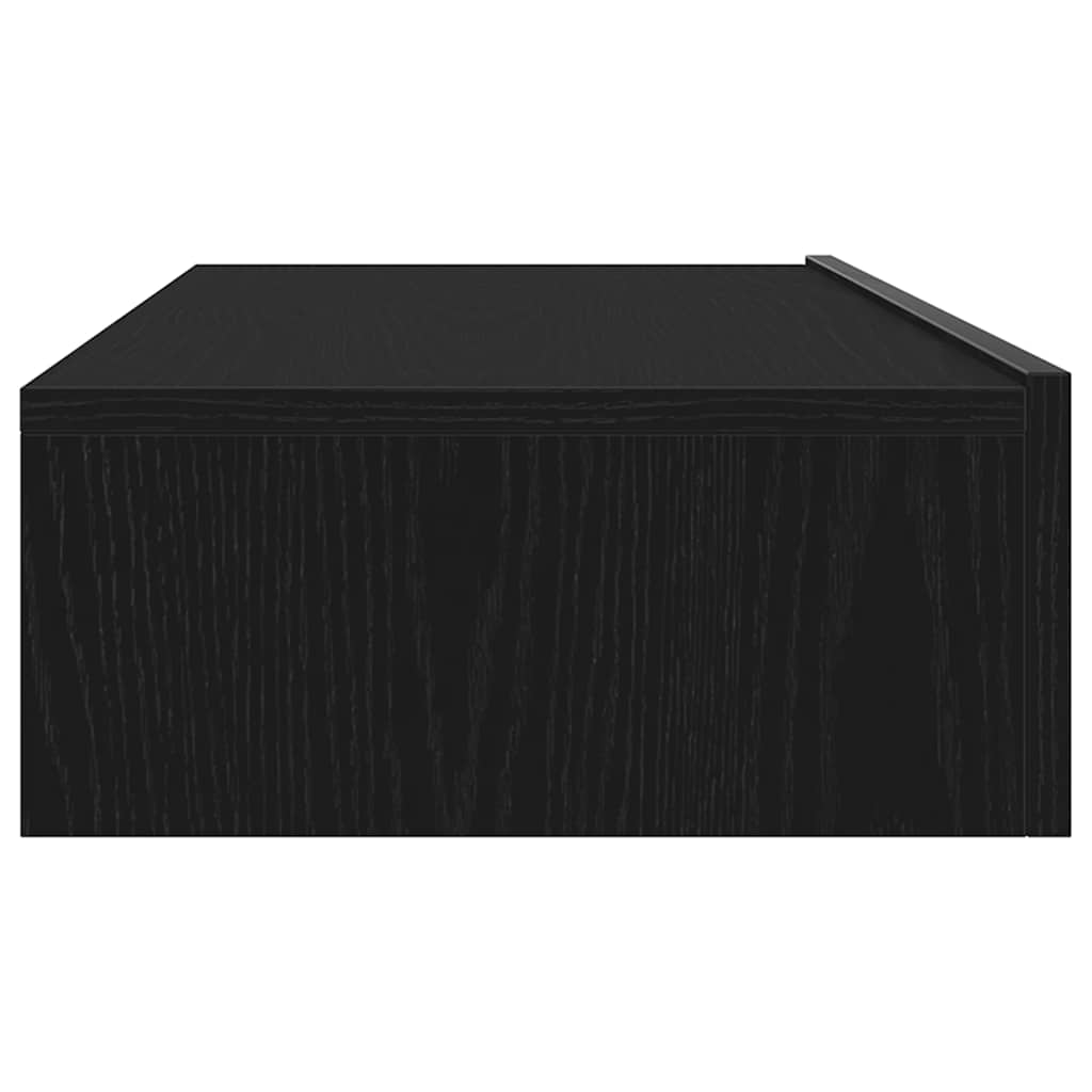 TV Cabinet with LED Lights Black Oak 60 X 35 X 15.5 Cm