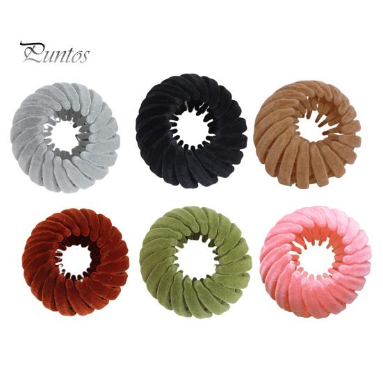 4Pcs Retractable Ponytail Hairpin Bird Nest Shape Hair Clip Women Ponytail Holder Hair Bun Maker Hair Accessories