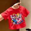 Super Marios Tshirt for Children Cartoon Anime Clothes Round Collar Clothing Short Sleeve Kid Summer Tee Top