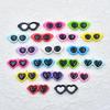 Colorful Resin Heart Glasses Pendant Sunglasses Earrings Keychain DIY Accessories