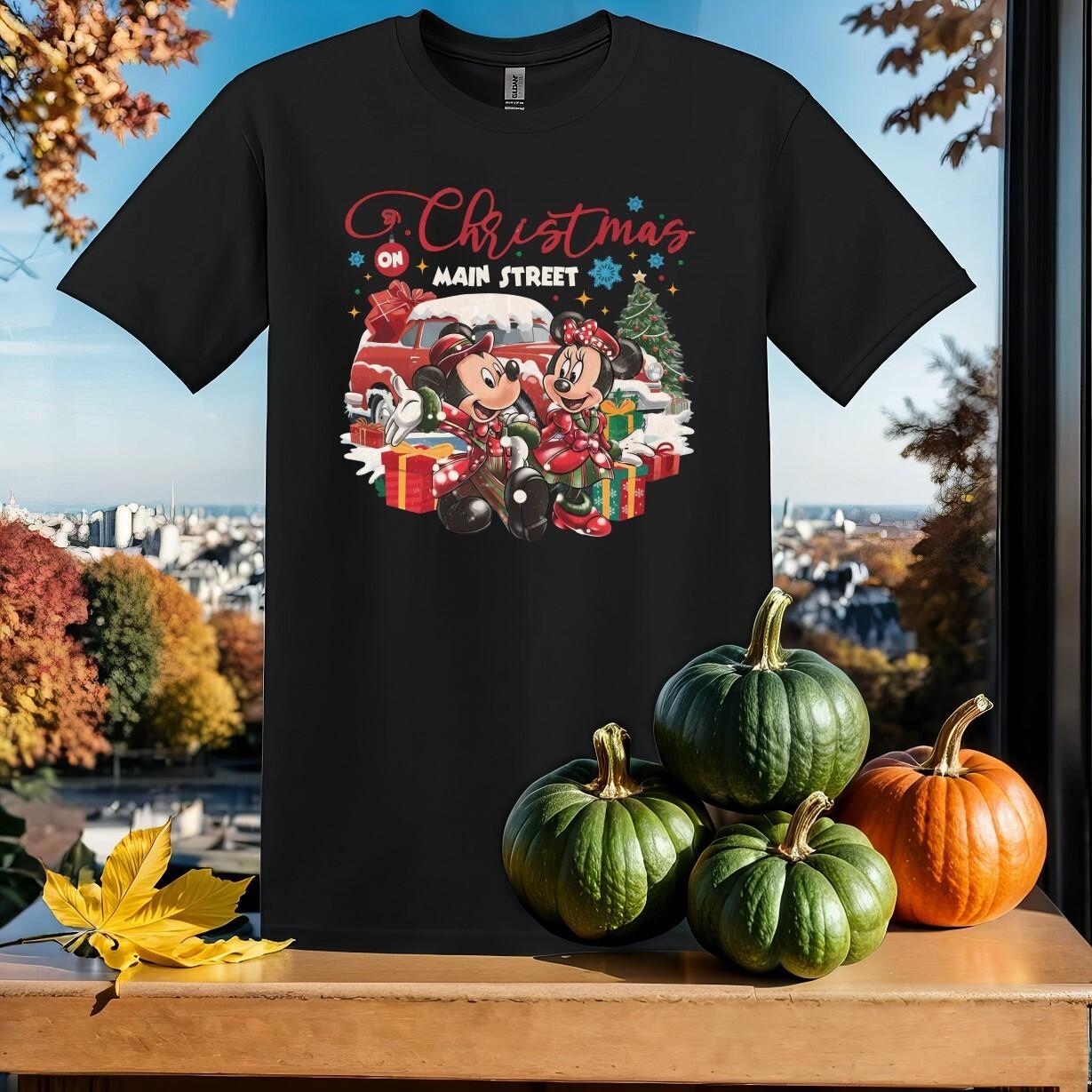 Cute christmas on main street T-Shirt Mens Womens Tees Top T Shirt Mens Womens Tees Top Men Women Unisex Tshirt SY73 L