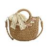 Fresh and Light Floral Woven Bag, Beach Vacation Bag, Beachside Single Shoulder Bag, Handbag, Grocery Basket Bag Casually