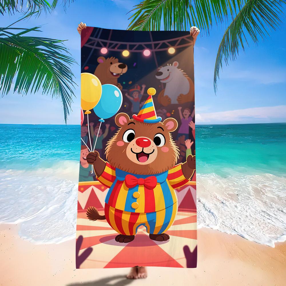 New Cute Animal Printed Microfiber Beach Towel Quick Dry Absorbent Soft Bath Towel For Kids