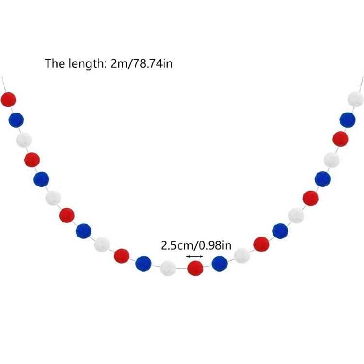Patriotics Decorations Independence Day Party Felt Ball Skewers Celebration