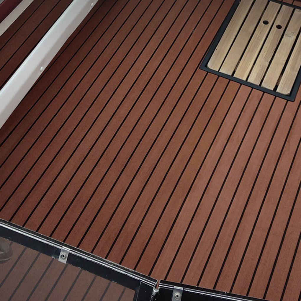 Dark Brown Faux Teak Marine Carpet Wood Dark Brown Boat Marine Sheet EVA Foam Boat Sheet 240*45CM
