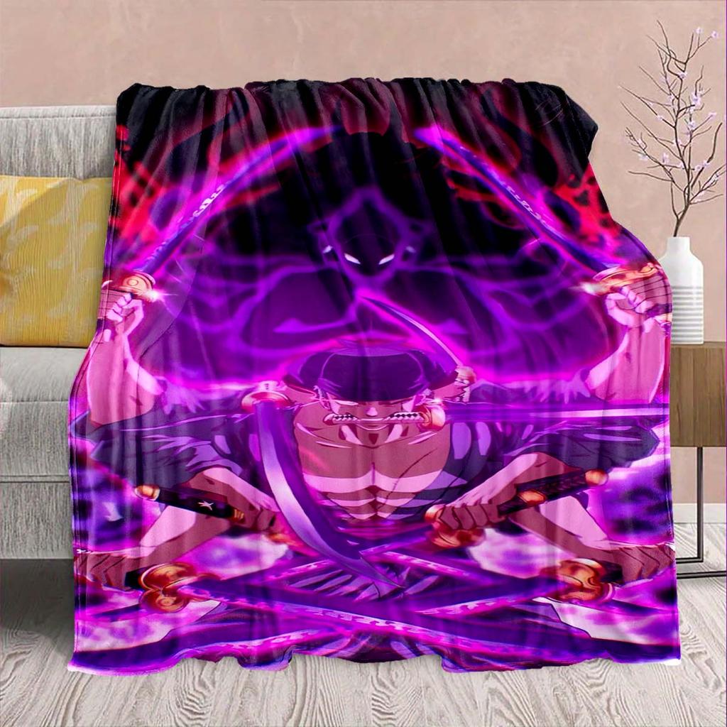 Manta de Franela del Anime One Piece - Suave Cálida Perfecta para Sofá, Ropa de Cama Camping Viaje Oficina Decoración del Hogar -QJY