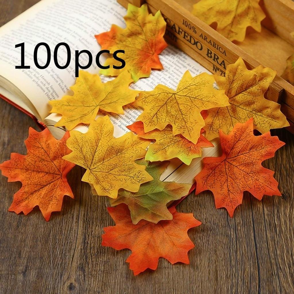 Hot Selling Mixed Color Packaging Hot Selling Simulated Maple Leaves Autumn Wedding Photography Scenes Props Holiday Decorations
