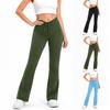 Damen Elastische Hose mit Hohem Bund Lässige Passform Weites Bein Lange Hose Hose mit Taschen