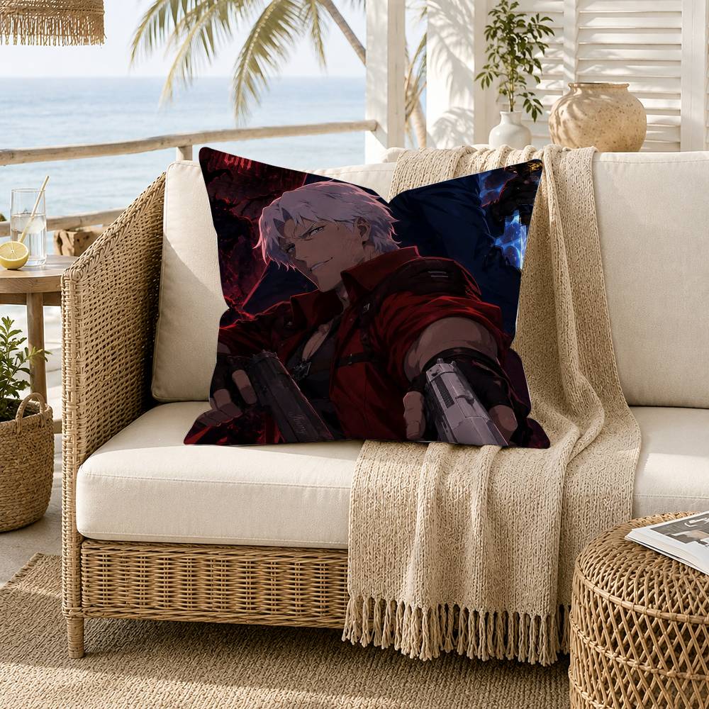 CClassic Game DDevil May Cry Pillow Case for Sofa Living Room Home Office Decor Protective Cover