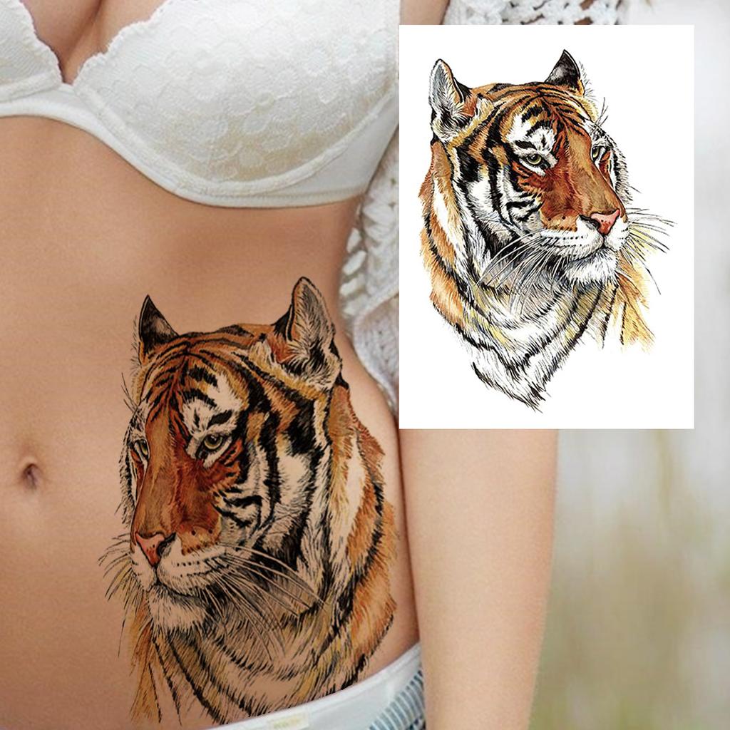 Grande tigre tatuaggio temporaneo per donne uomini bambini ragazze acquerello leopardo leone adesivo tatuaggio falso usa e getta tatuaggi wasit forniture