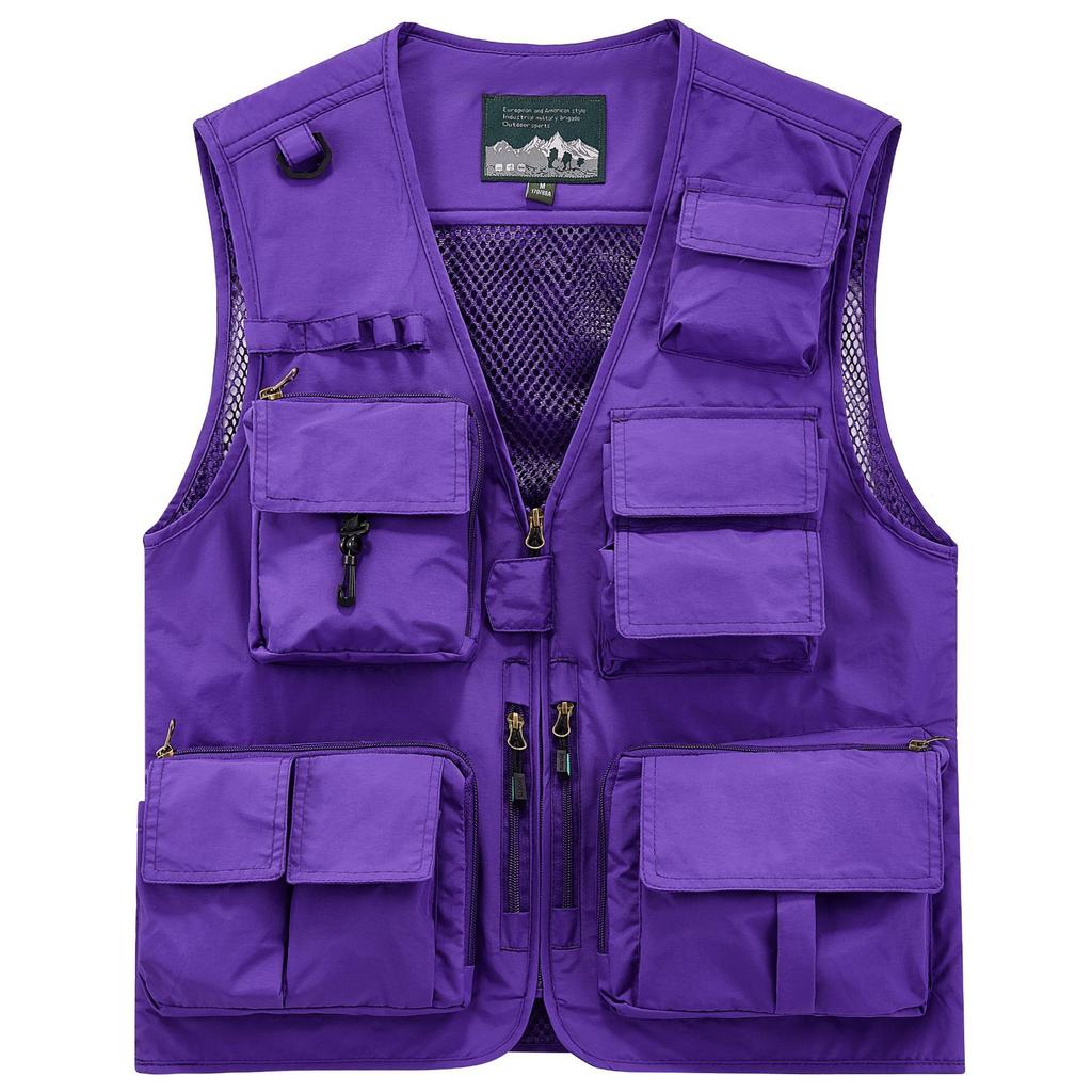 Men Outdoor Waistcoats Climbing Vests Jackets Multi-pocket Fishing Photography Vests Men Mesh Breathable Vests Coats Size 6XL