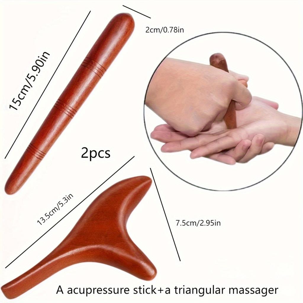 Holz Triggerpunkt Massagegeräte & Akupunkturpunkt Stift Set Holztherapie Massage für den ganzen Körper Gua Sha Lymphdrainage Werkzeuge