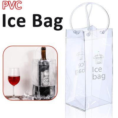 Isvinspåsar PVC Läcksäkra Ispåsar Transparent Kylt Whisky Miljövänliga Bärbara Ispåsar Genomskinliga Plastpresentpåsar