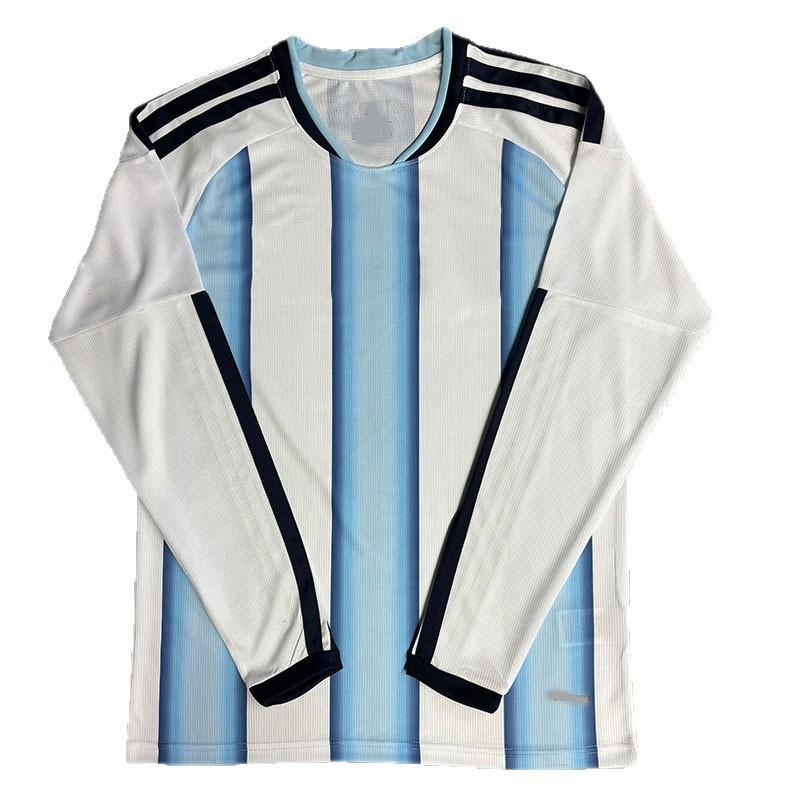Herren Argentinien Heim Langarm Fußballtrikot '' Fan Edition S-XXL Bambusfaser Performance Shirt