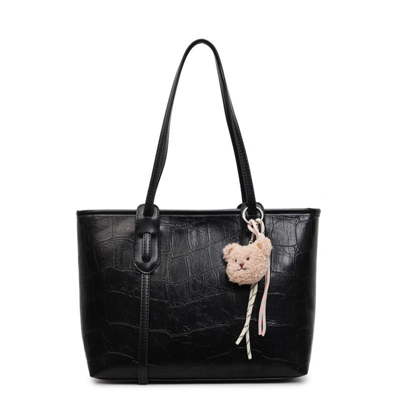 Large Capacity Portable Tote Bag Women's New Fashionable Solid Color Commuter Shoulder Bag