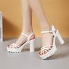 Heeled Wedge With Platform Waterproof Women's Sandals Luxury Summer 2025 Trending Comfortable Vip Original Offers Ladies Shoes