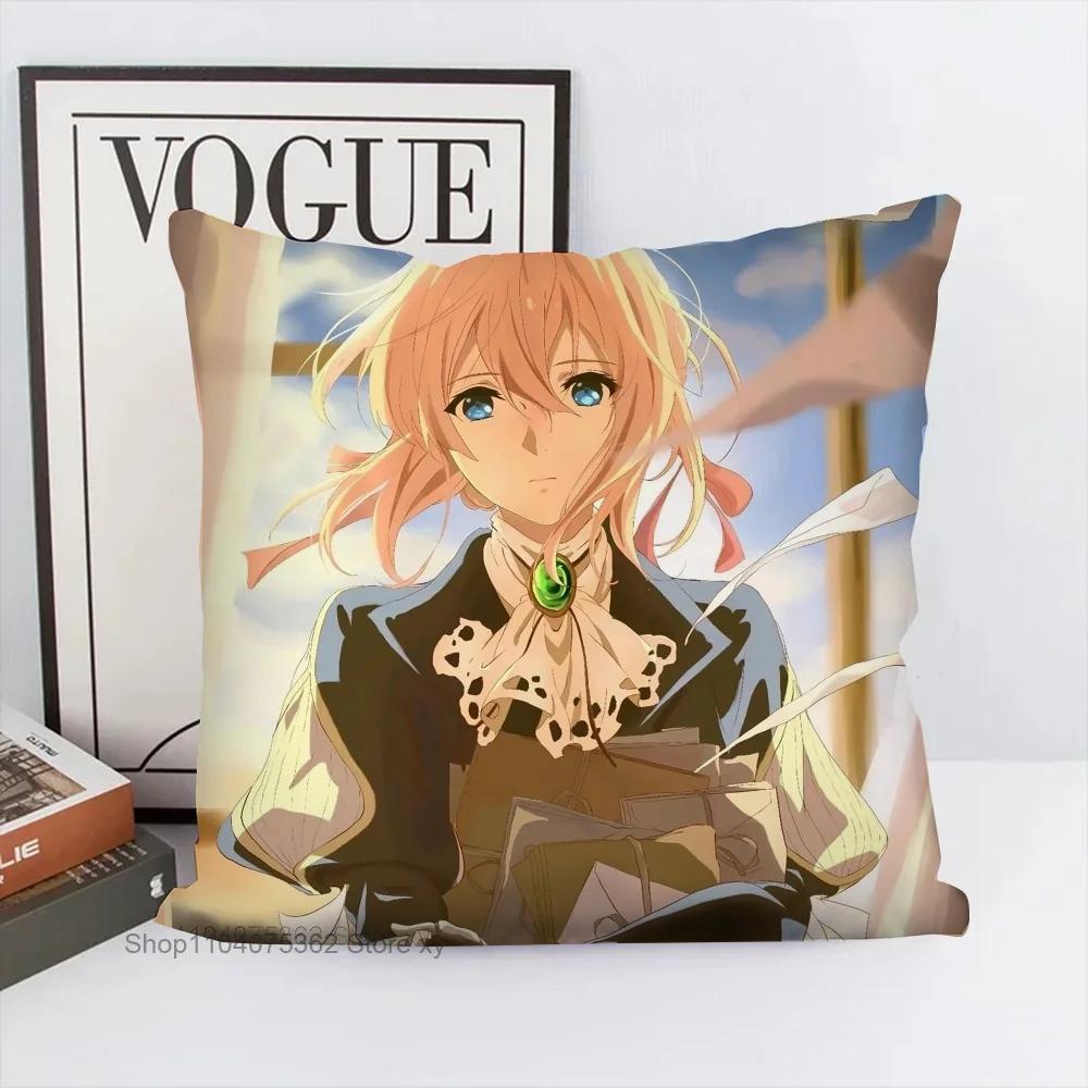 Violet Eternal Garden Animated Movie Pillow Case Square Pillow Bedroom Sofa Leisure Comfort CushionCarLivingRoom Home Decoration