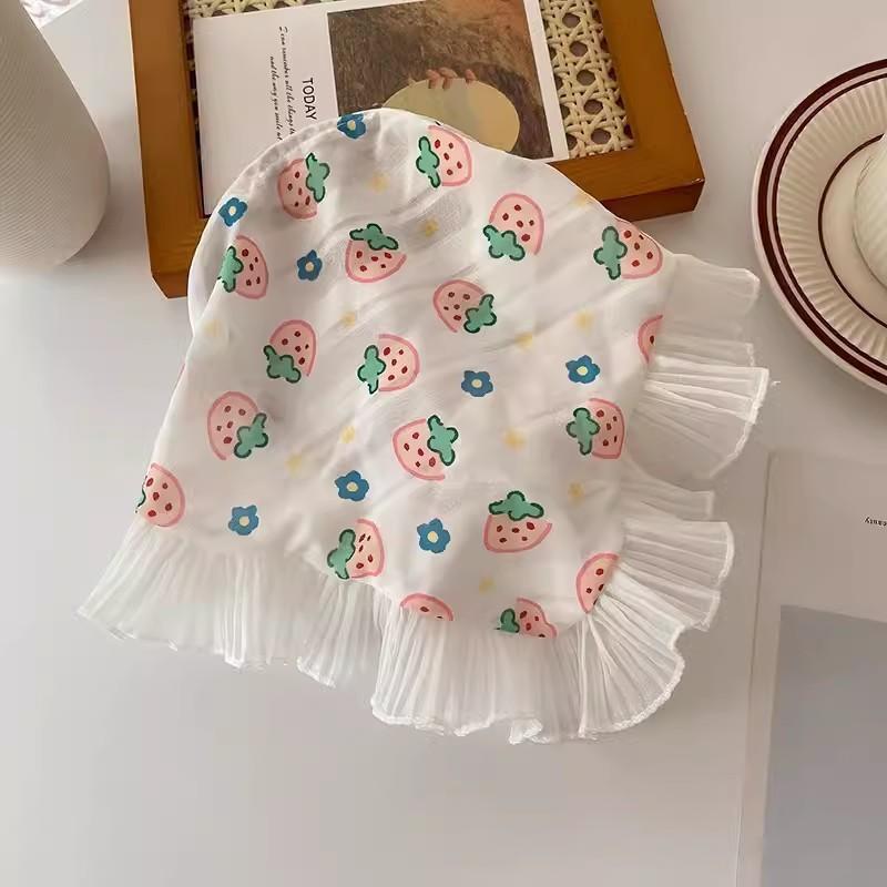 The New Summer Ins High-end Lace Headscarf Pastoral Style Baotou Triangle Scarf Headband Female Light Luxury Headdress Hair Accessories