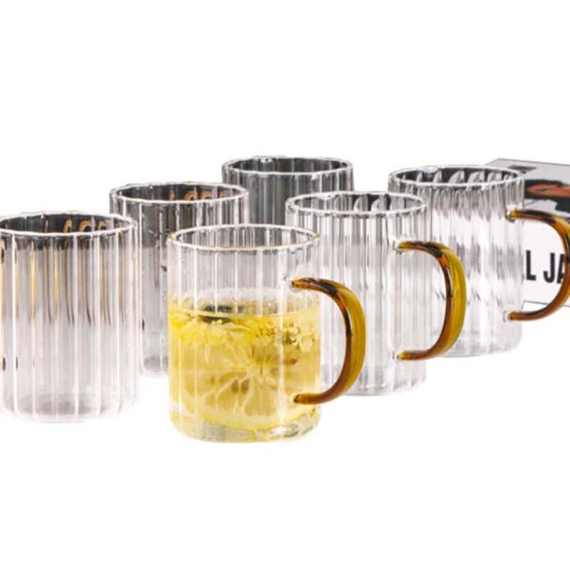 Flavinns Žáruvzdorné skleněné hrnky s uchem - Sada 6 kusů