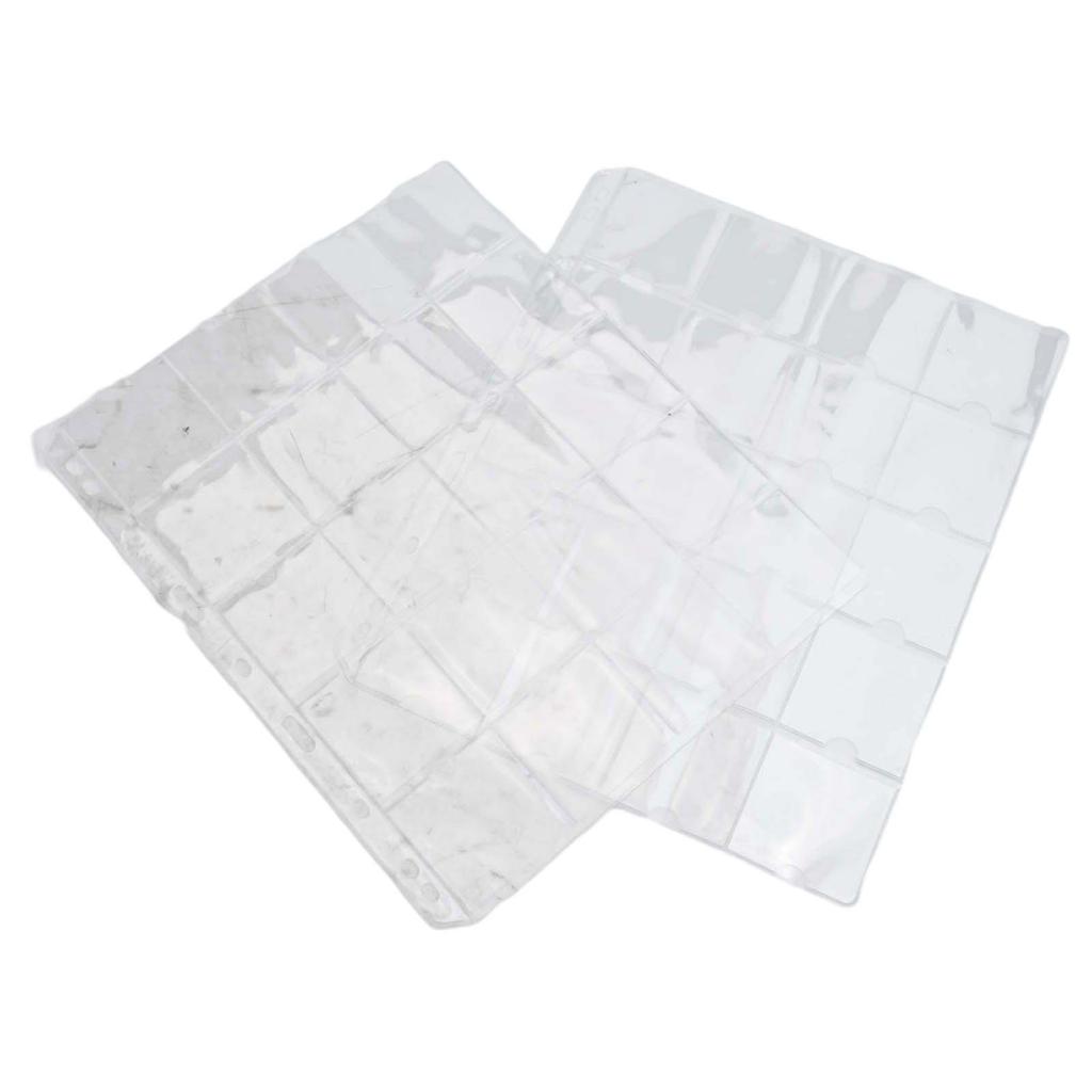 Brand New Practical Wide Application Coin Holder Sheet Clear PVC Protection 1/10 Sheet For Coin Collection 20 Pockets