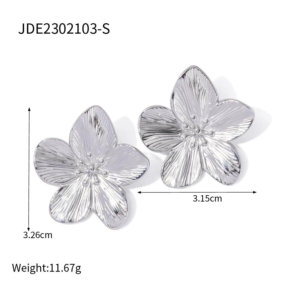 Vintage Big Flower Pearl Stud Earrings Gold Color Metal Earring Trendy Luxury Party Rings For Women Girls Stylish Jewelry Gifts
