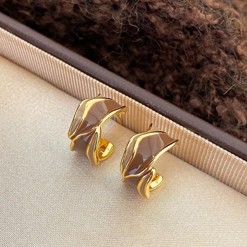 Metal Irregular Earrings European and American Retro Temperament Versatile Earrings Earrings
