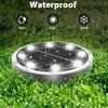 5PCS 8LED Super Bright Solar Buried Light, Outdoor IP44 Waterproof, Automatic Closing and Opening, Warm Light, White Light