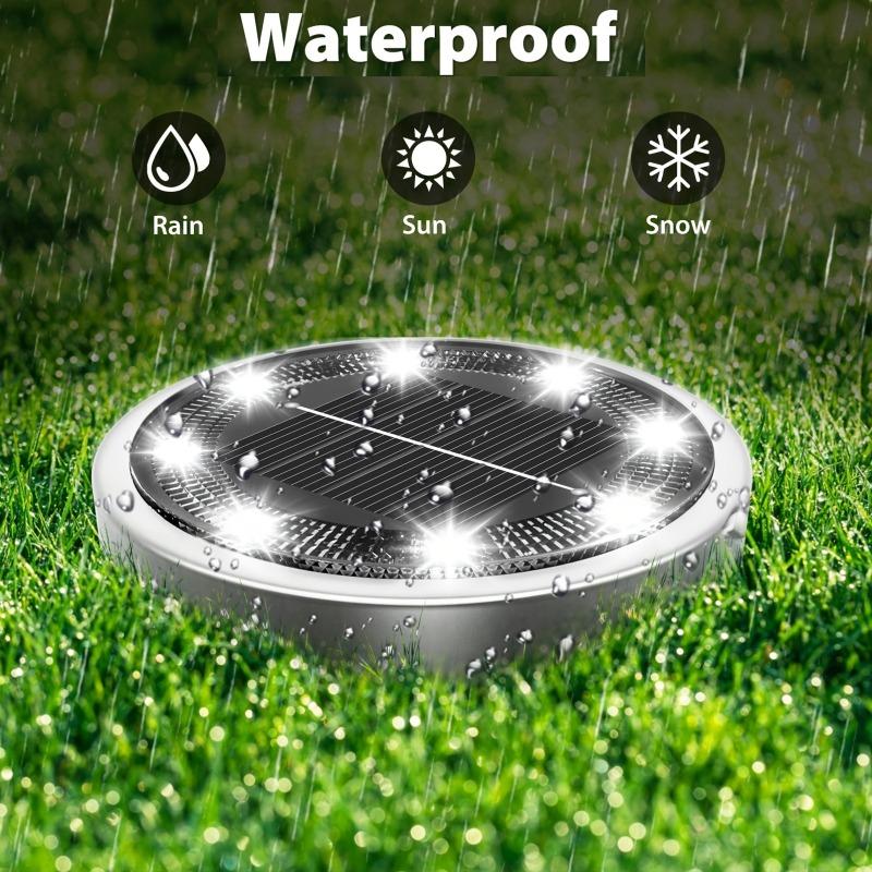 5PCS 8LED Super Bright Solar Buried Light, Outdoor IP44 Waterproof, Automatic Closing and Opening, Warm Light, White Light