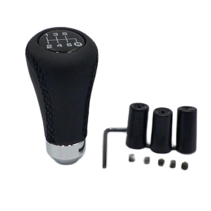 Universal Car Gear Shift Knob Gear Stick 5 / 6 Speed Manual Shifter Lever Black Red Line Stitche PU Leather