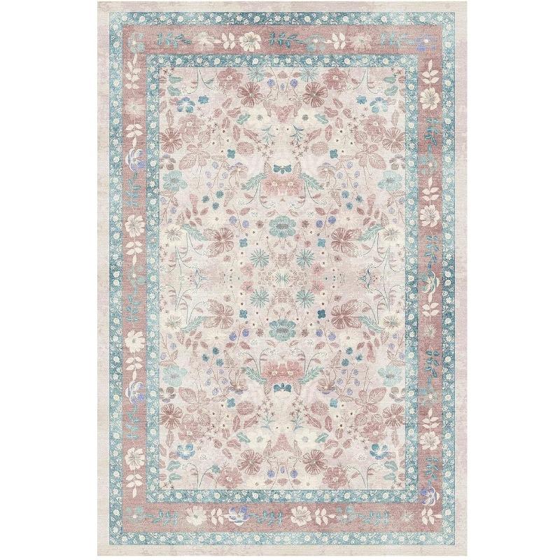Floral Area Rugs for Living Room Modern Luxury Large Sofa Coffee Table Floor Mat Non-slip Machine Washable Bedroom Carpet 