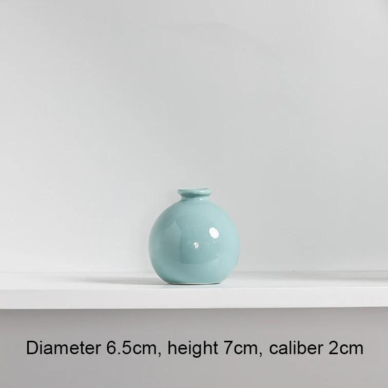 7cm Small Ceramic Base Ins Simple Japanese Home Living Room Porch Decoration Vase White Pink Purple Blue Dry Flower Hydroponics