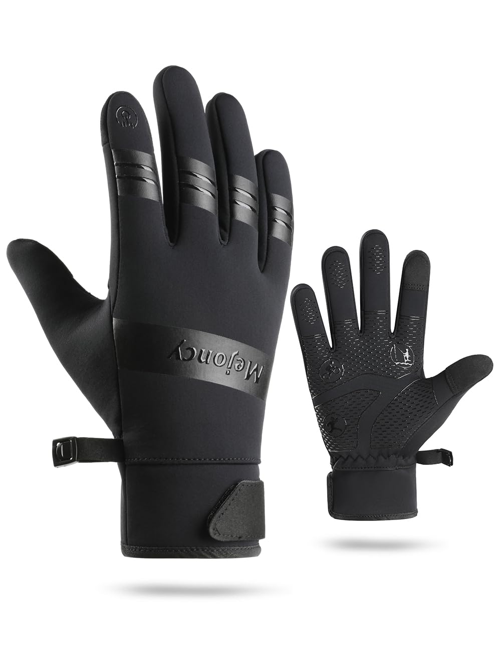 

Зимние уличные перчатки CRAZY SHARK со смартфоном и для улицы и идеально подходящие для осени и зимы мужские перчатки, совместимые, водонепроницаемые, ветронепродуваемые, чёрный