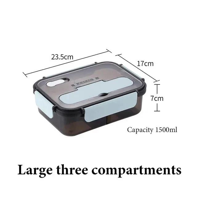 

Lunch Box with Lid Portable Lunch Box Compartment Insulation Lunch Box Outdoor Work Yecan Insulation Lunch Box Simple Lunch Box 1500ml синий